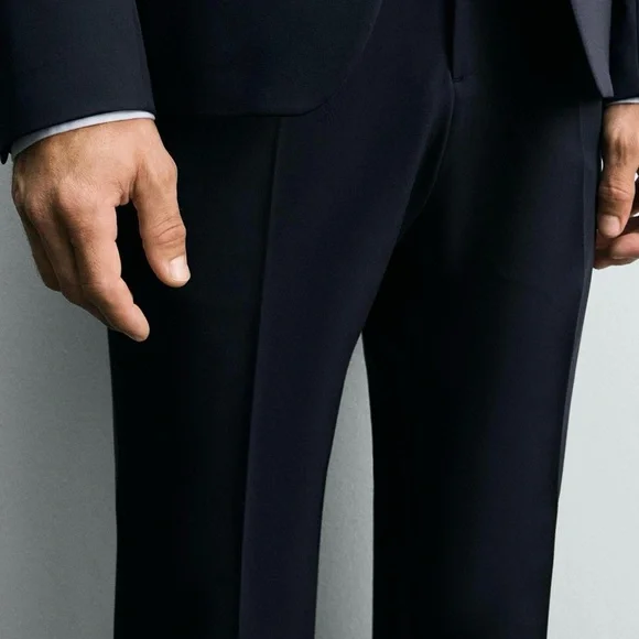 ZARA Navy Blue Slim Fit Blazer & Trouser Suit Set – Men’s EU 50 / US 40 - Picture 5 of 12